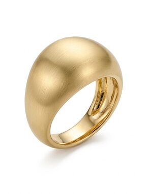 Limited Edition French Series Dome Ring - 14K Plated Brushed Finish